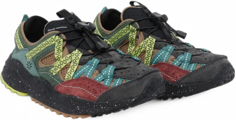 FLOWER MOUNTAIN Kazana sneakers met houtje-touwtjesluiting en vlakken Groen - Foto 4