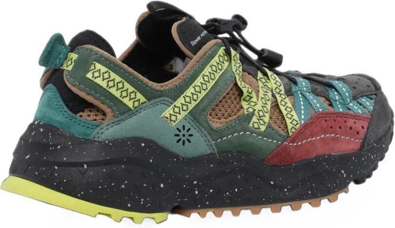 FLOWER MOUNTAIN Kazana sneakers met houtje-touwtjesluiting en vlakken Groen - Foto 3