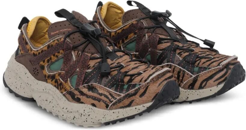 FLOWER MOUNTAIN Kazana sneakers met trekkoordsluiting en dierenprint Bruin - Foto 4