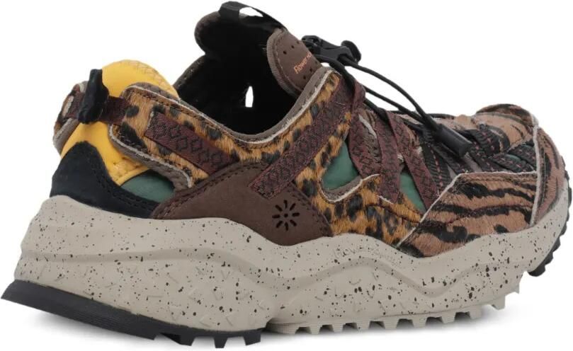 FLOWER MOUNTAIN Kazana sneakers met trekkoordsluiting en dierenprint Bruin - Foto 3