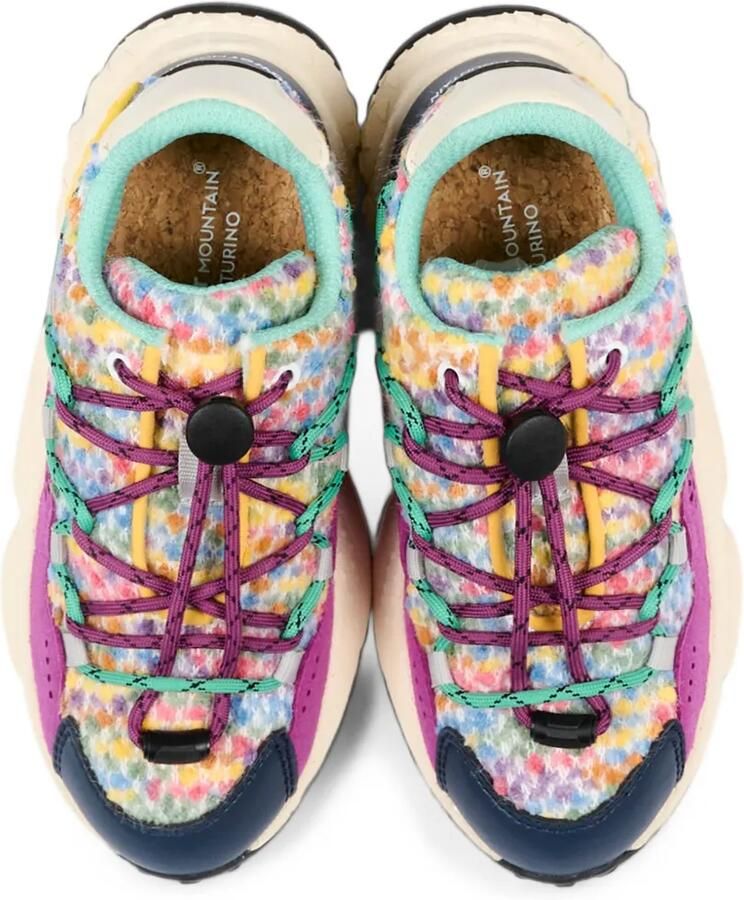 FLOWER MOUNTAIN KIDS Bouclé gebreide sneakers met vlakken Roze - Foto 2