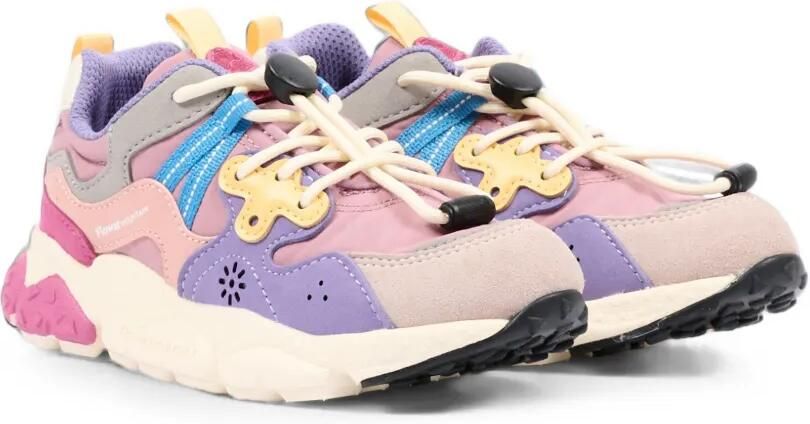 FLOWER MOUNTAIN KIDS Sneakers met houtje-touwtje sluiting en vlakken Roze