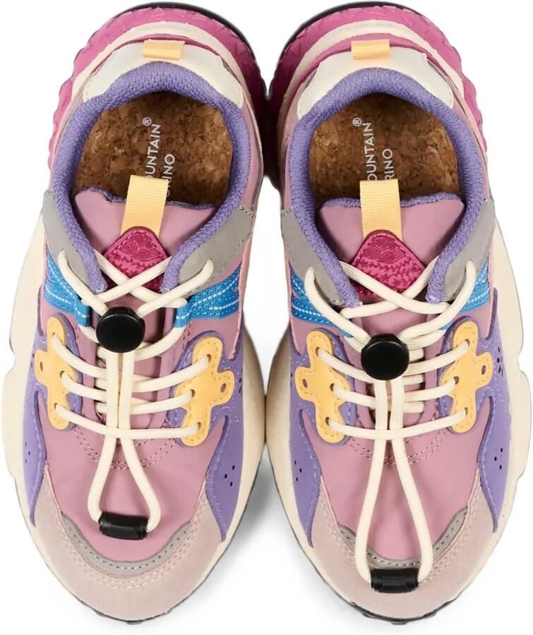 FLOWER MOUNTAIN KIDS Sneakers met houtje-touwtje sluiting en vlakken Roze - Foto 2