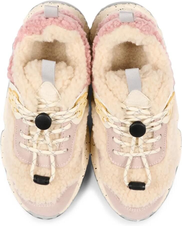 FLOWER MOUNTAIN KIDS Sneakers met imitatie sc wol Beige - Foto 2