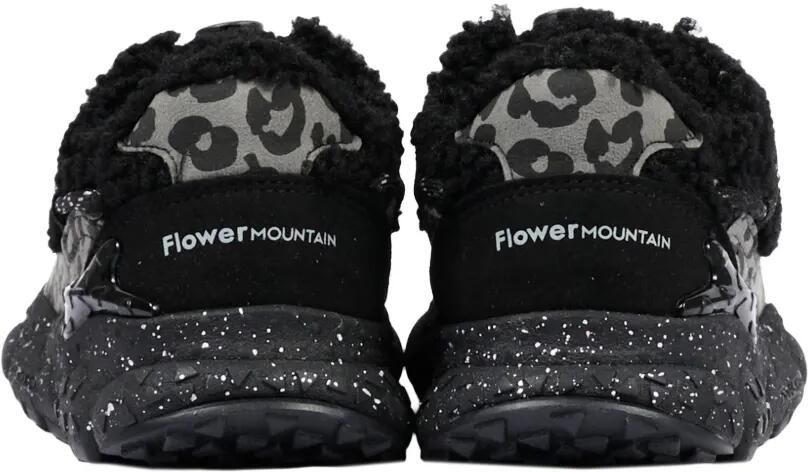 FLOWER MOUNTAIN KIDS Sneakers met luipaardprint en lammy-effect Zwart - Foto 3