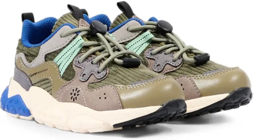FLOWER MOUNTAIN KIDS Sneakers met vlakken en houtje-touwtje sluiting Groen