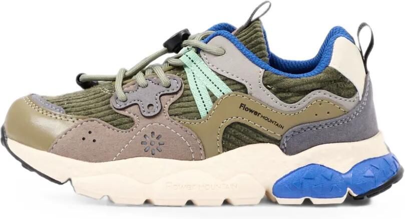 FLOWER MOUNTAIN KIDS Sneakers met vlakken en houtje-touwtje sluiting Groen - Foto 4