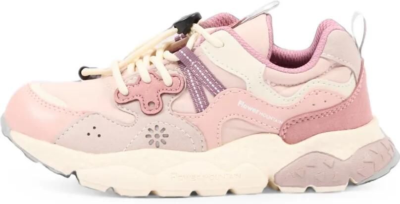 FLOWER MOUNTAIN KIDS Sneakers met vlakken en houtje-touwtje sluiting Roze - Foto 5