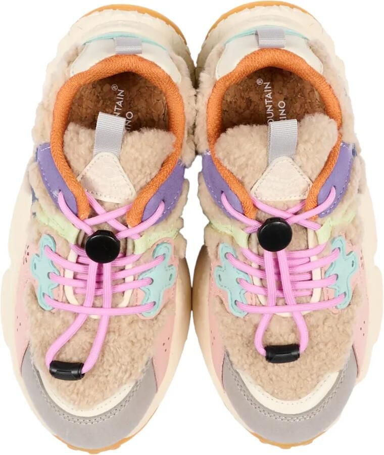 FLOWER MOUNTAIN KIDS Sneakers met vlakken van imitatiebont Beige - Foto 2