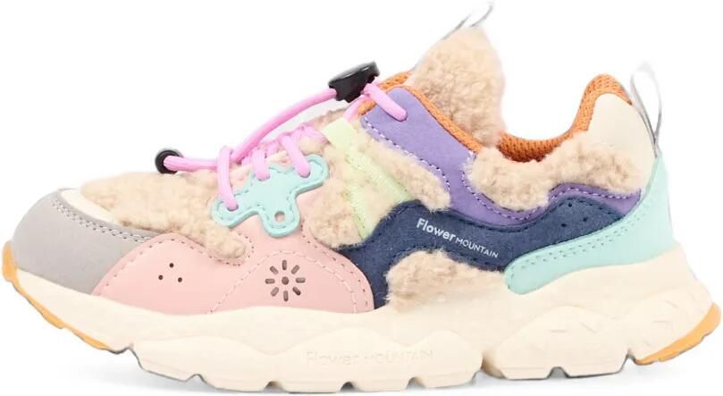 FLOWER MOUNTAIN KIDS Sneakers met vlakken van imitatiebont Beige - Foto 4