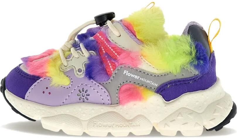 FLOWER MOUNTAIN KIDS Sneakers met vlakken van imitatiebont Paars