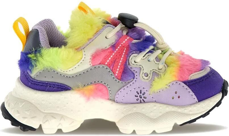 FLOWER MOUNTAIN KIDS Sneakers met vlakken van imitatiebont Paars - Foto 3