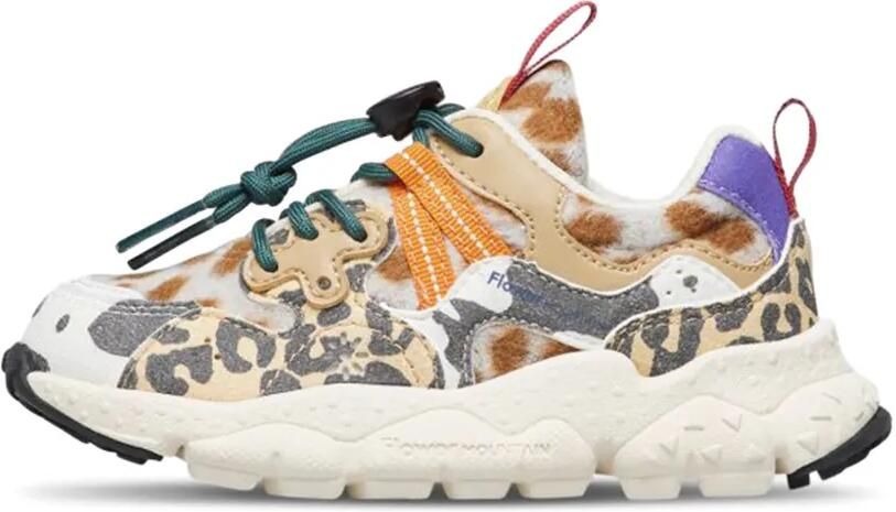 FLOWER MOUNTAIN KIDS Ya o 3 sneakers met houtje-touwtje-sluiting en dieren-print Beige - Foto 4
