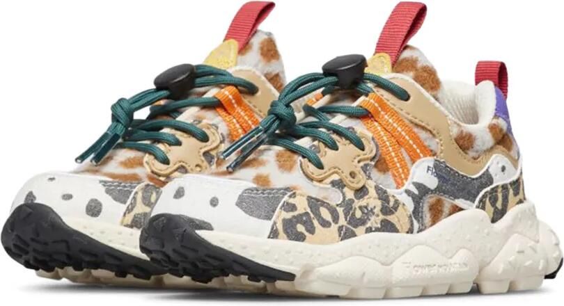 FLOWER MOUNTAIN KIDS Ya o 3 sneakers met houtje-touwtje-sluiting en dieren-print Beige - Foto 5