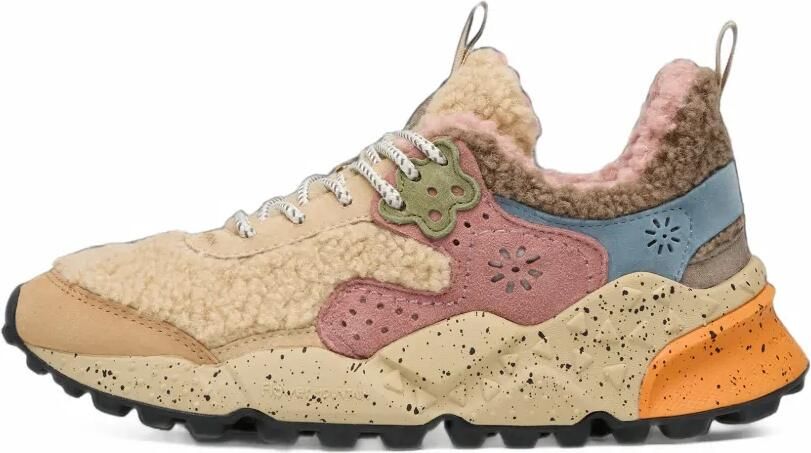 FLOWER MOUNTAIN Kotetsu suede and wool sneakers Beige