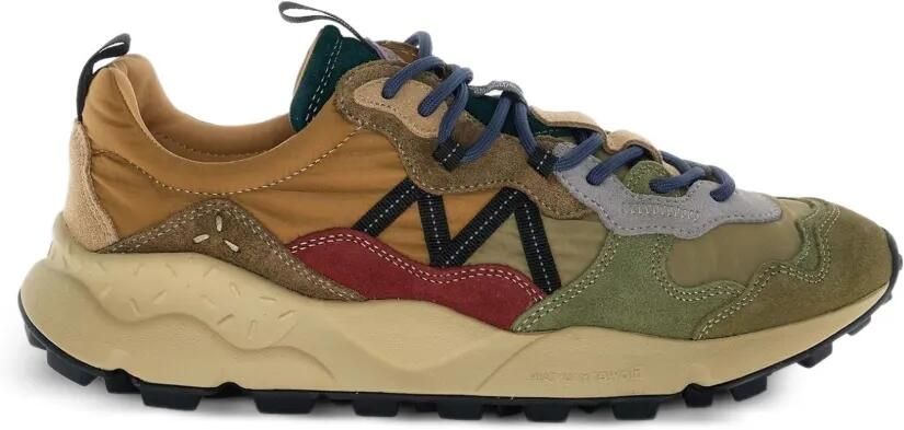 FLOWER MOUNTAIN Lenzan sneakers met suède vlakken Bruin