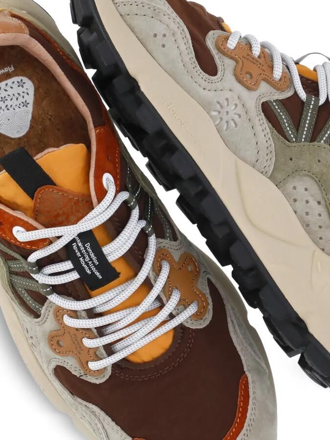 FLOWER MOUNTAIN Leren sneakers met uitgesneden details Grijs - Foto 3