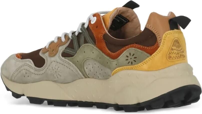 FLOWER MOUNTAIN Leren sneakers met uitgesneden details Grijs - Foto 5