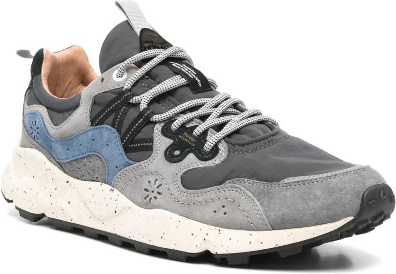 FLOWER MOUNTAIN panelled speckled-sole sneakers Grijs - Foto 3