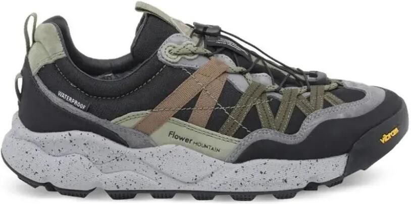 FLOWER MOUNTAIN Sneakers met vlakken en houtje-touwtje sluiting Grijs