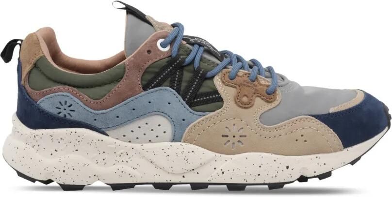 FLOWER MOUNTAIN perforated panelled sneakers Beige