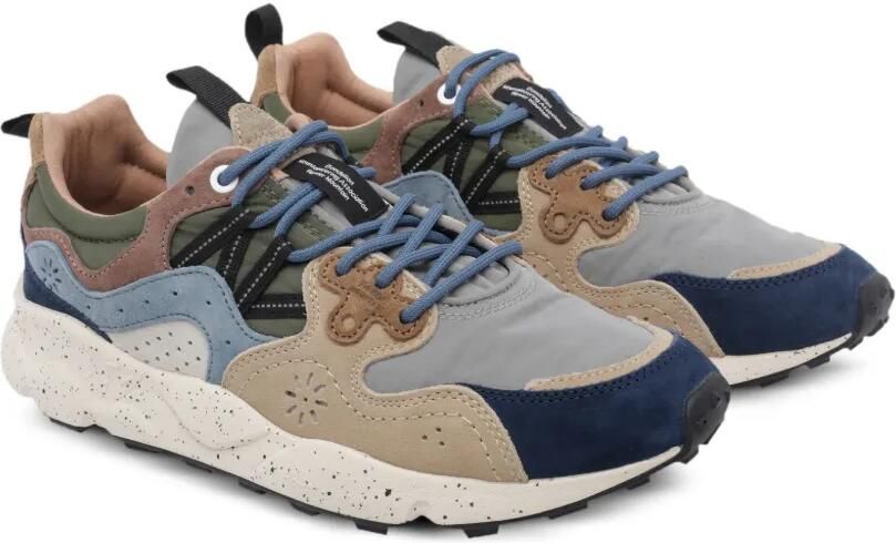 FLOWER MOUNTAIN perforated panelled sneakers Beige - Foto 3