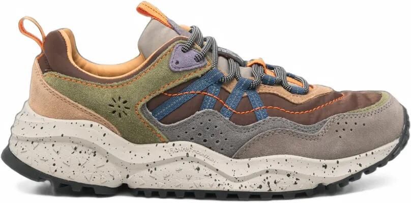 FLOWER MOUNTAIN Sanchia panelled speckled-sole sneakers Bruin