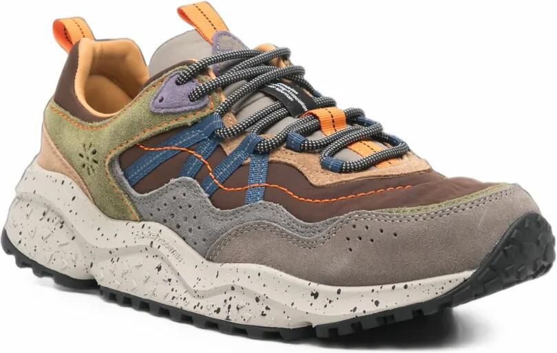 FLOWER MOUNTAIN Sanchia panelled speckled-sole sneakers Bruin - Foto 2
