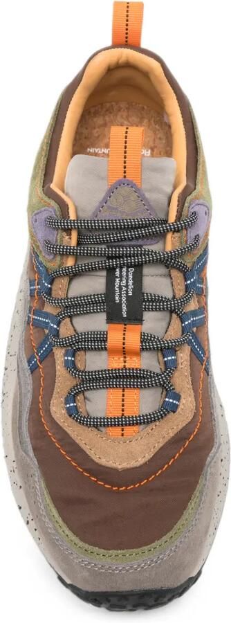 FLOWER MOUNTAIN Sanchia panelled speckled-sole sneakers Bruin - Foto 4