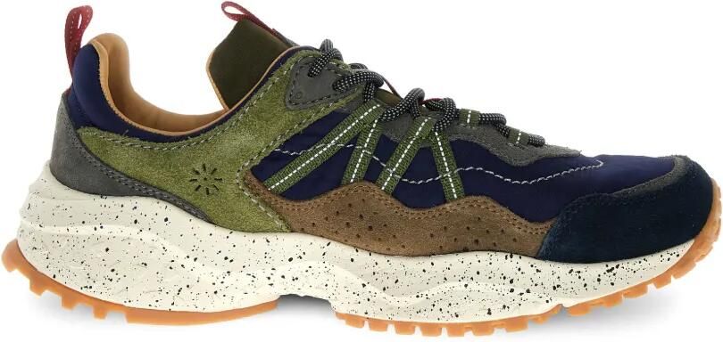FLOWER MOUNTAIN Sanchia Uni suède sneakers met vlakken Groen