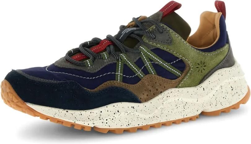 FLOWER MOUNTAIN Sanchia Uni suède sneakers met vlakken Groen - Foto 3