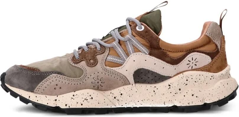 FLOWER MOUNTAIN Sneakers met leren vlakken Bruin - Foto 3