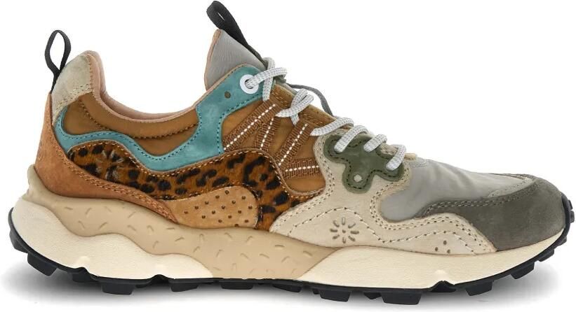 FLOWER MOUNTAIN Sneakers met luipaardprint en vlakken Beige