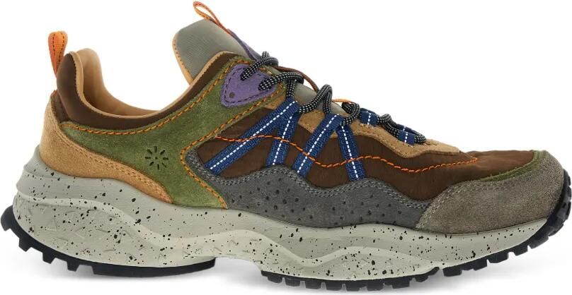 FLOWER MOUNTAIN Sneakers met gespikkelde zool en suède vlakken Bruin