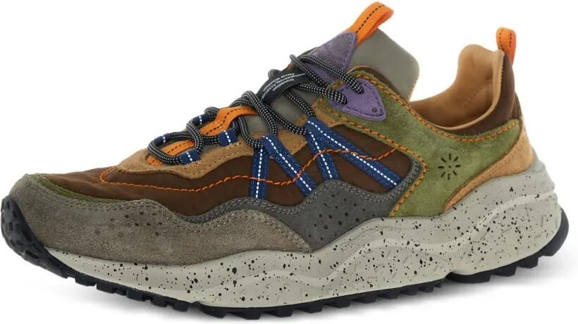 FLOWER MOUNTAIN Sneakers met gespikkelde zool en suède vlakken Bruin - Foto 3