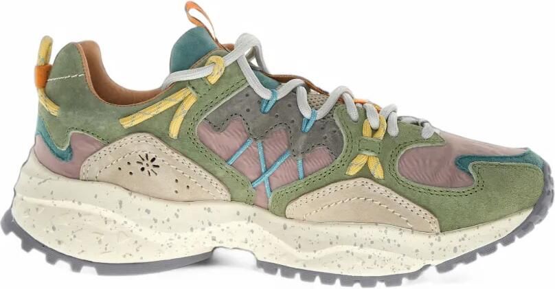 FLOWER MOUNTAIN Yamabushi panelled sneakers Groen