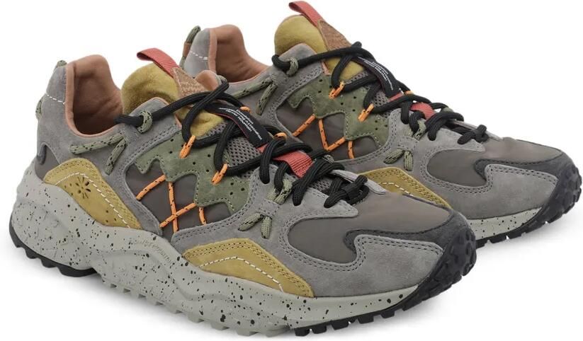 FLOWER MOUNTAIN Yamabushi sneakers met suède vlakken en spikkels Grijs - Foto 3
