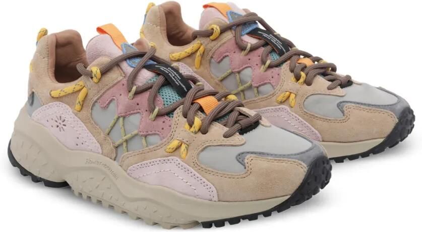 FLOWER MOUNTAIN Yamabushi suède sneakers met vlakken Beige - Foto 3