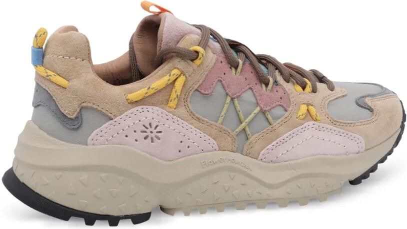 FLOWER MOUNTAIN Yamabushi suède sneakers met vlakken Beige - Foto 4