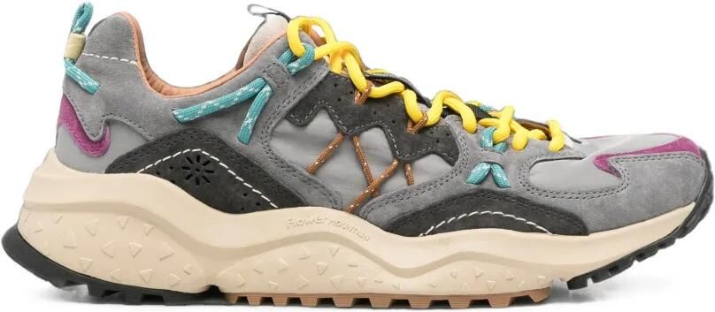 FLOWER MOUNTAIN Yamabushi suède sneakers met vlakken Grijs