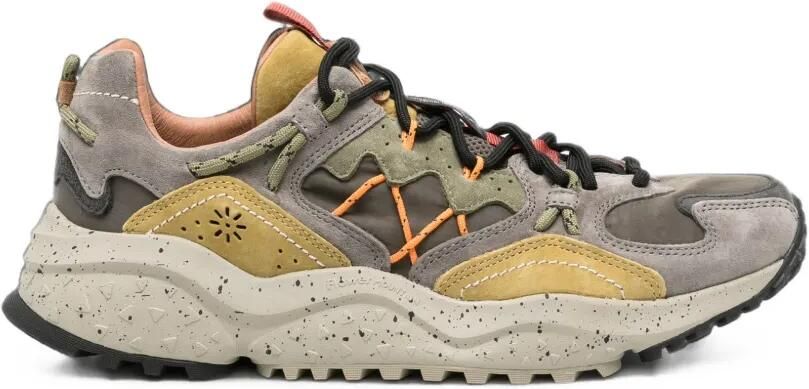 FLOWER MOUNTAIN Yamabushi suède sneakers met vlakken Grijs