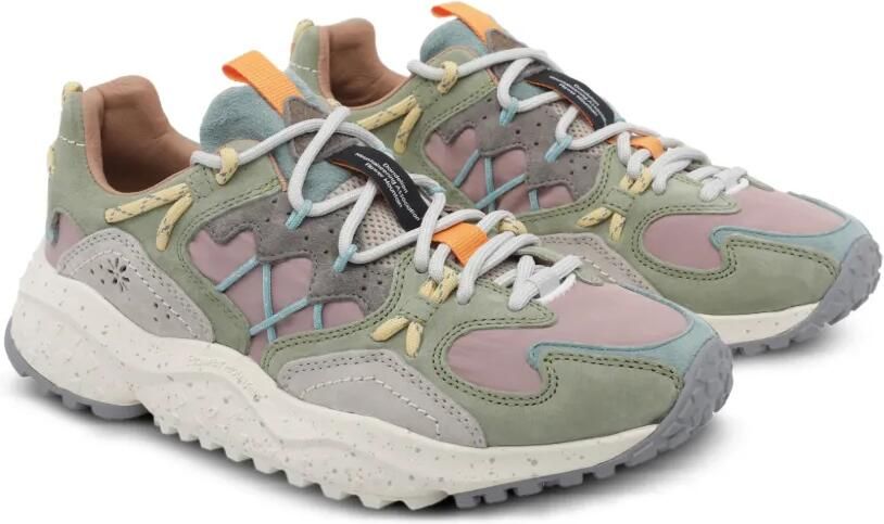 FLOWER MOUNTAIN Yamabushi suède sneakers met vlakken Groen - Foto 3