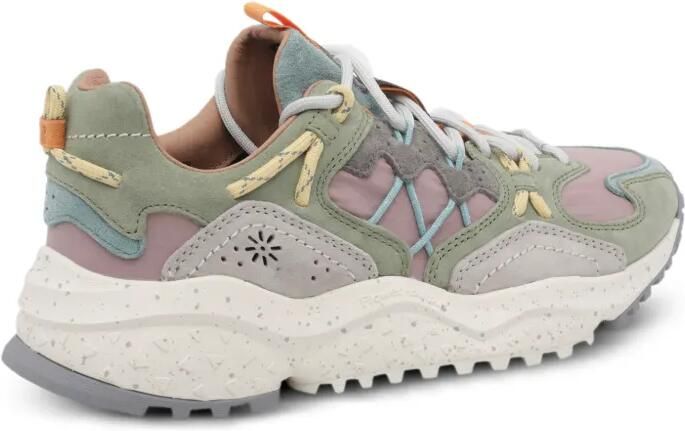 FLOWER MOUNTAIN Yamabushi suède sneakers met vlakken Groen - Foto 4