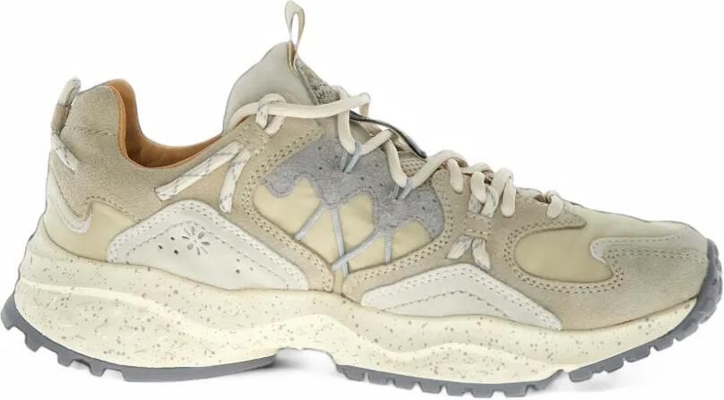 FLOWER MOUNTAIN Yamabushi Uni panelled speckled-sole sneakers Beige