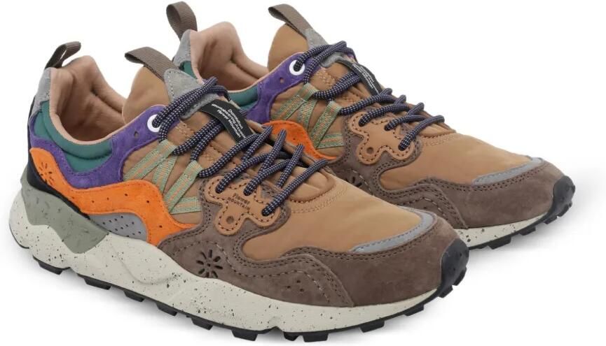 FLOWER MOUNTAIN Yamano 3 chunky sneakers met suède vlakken Bruin - Foto 3