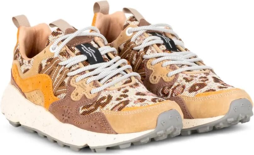 FLOWER MOUNTAIN Yamano 3 sneakers met luipaardprint Oranje - Foto 3