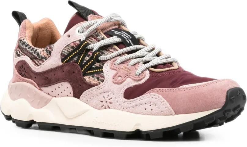 FLOWER MOUNTAIN Yamano 3 leren sneakers met vlakken Roze - Foto 3