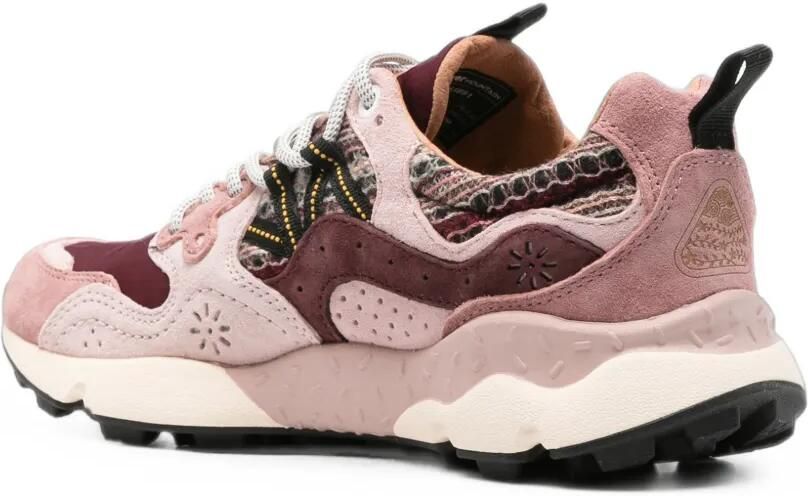 FLOWER MOUNTAIN Yamano 3 leren sneakers met vlakken Roze - Foto 2