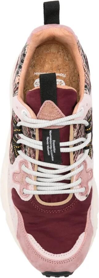 FLOWER MOUNTAIN Yamano 3 leren sneakers met vlakken Roze - Foto 4
