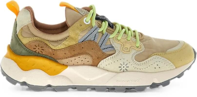 FLOWER MOUNTAIN Yamano 3 low-top sneakers met suède vlak Beige